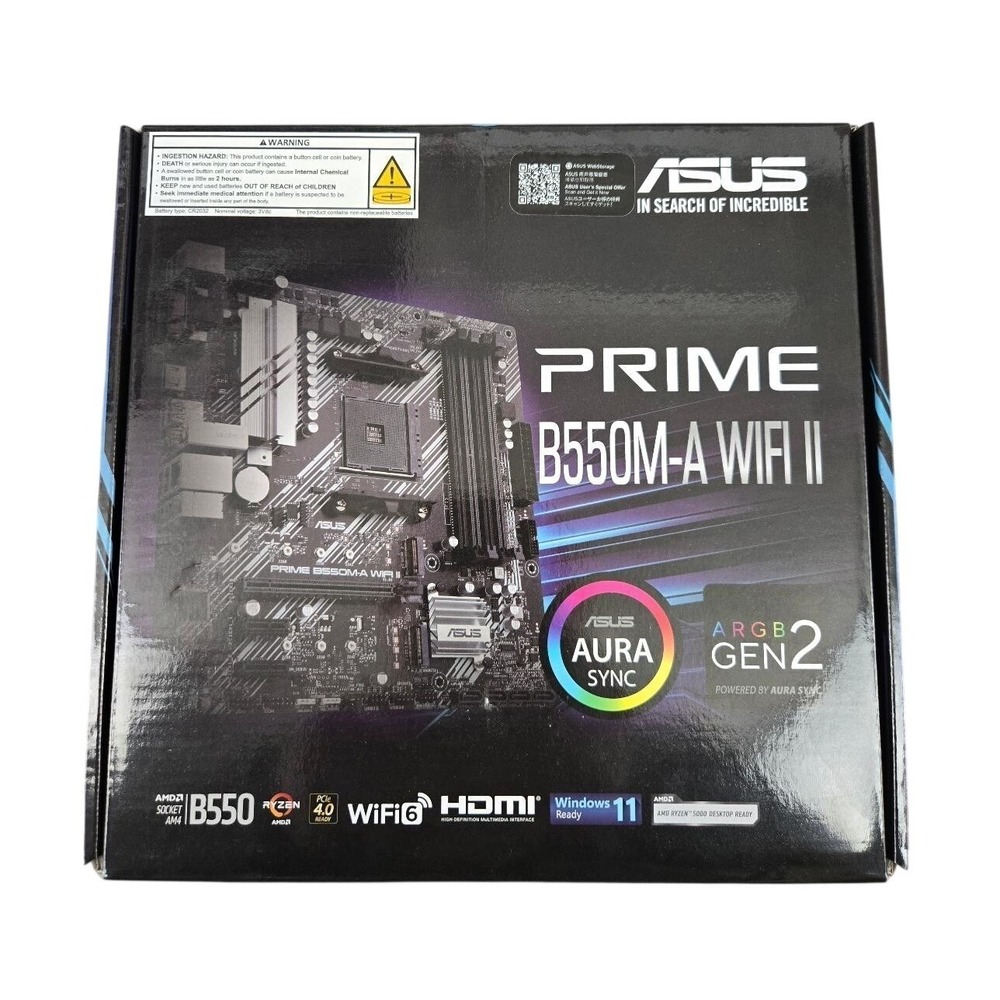 ASUS Prime B550M-A WiFi II AM4 Motherboard PCIe 4.0 Ryzen 5000 NEW
